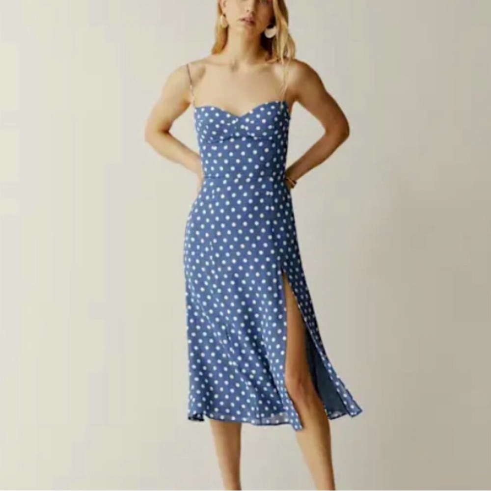 Reformation Juliete Blue Dress Size 10 NWT